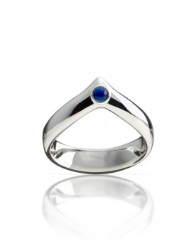 Stargazer Silver Glans Ring - Imperial Blue Cabochon (Pre-order)