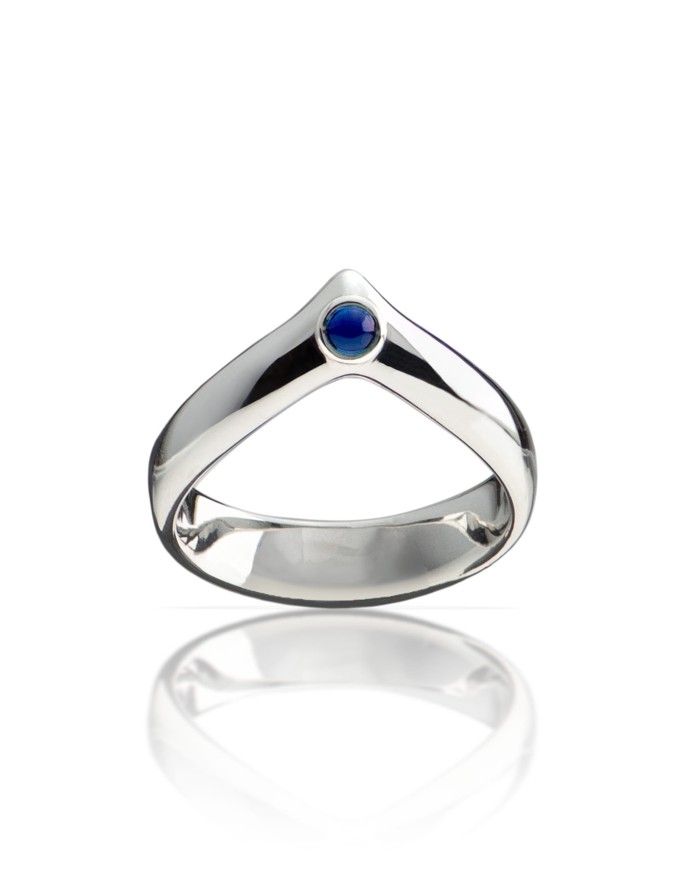 Stargazer Imperial Blue sterling silver penis (glans) ring by esculpta